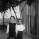 Johnny and Romano in front of the family home on frogmore Road, Findon